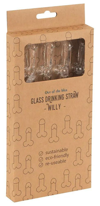 Penisformade Glassugrör 4-pack