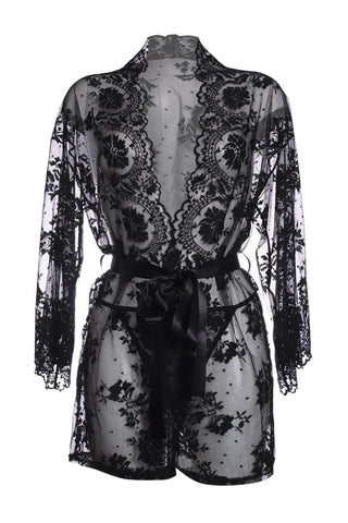 Christine Kimono Svart Spets