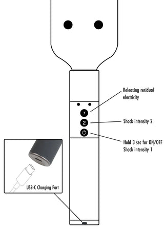 Elektropaddel Med E-Stim Svart