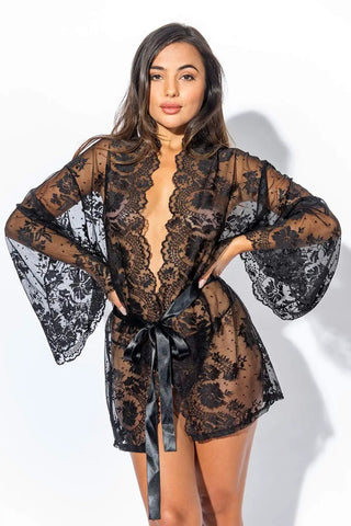 Christine Kimono Svart Spets