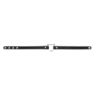 Svart Konsterläder Chocker Med Fäste