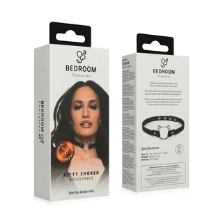 Svart Konsterläder Chocker Med Fäste