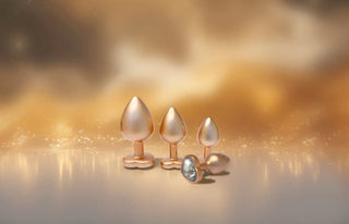 Buttplugg Aluminium Pärlguld Stor