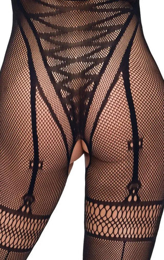 Öppen Netthalsad Catsuit