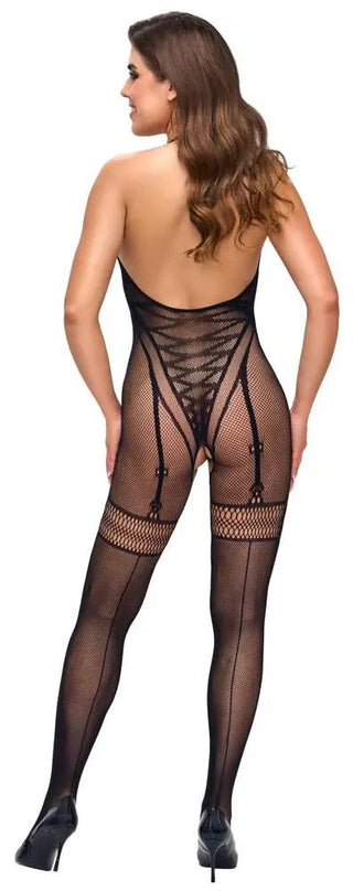 Öppen Netthalsad Catsuit