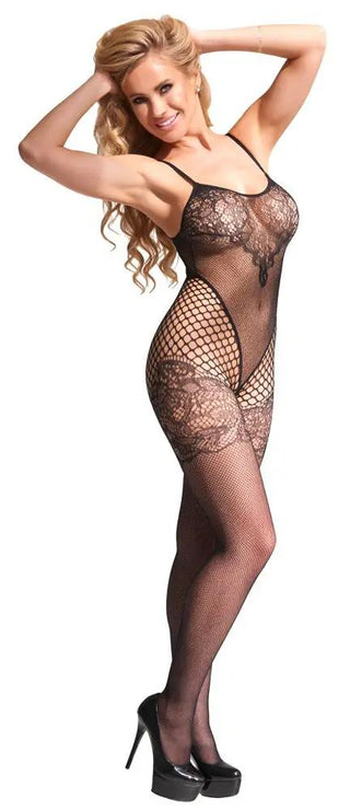 Catsuit Med Öppen Gren Och Strumpeband