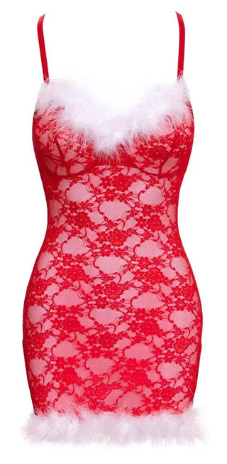 Cottelli Chemise Röd Spets