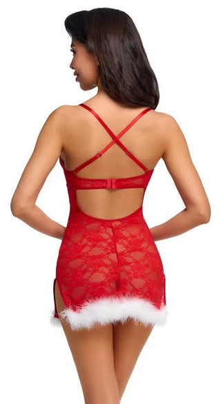 Cottelli Chemise Röd Spets
