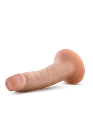 Dr.Skin 14cm Dildo, designad med Triple Density Engineering, är en gummileksak formad som en fallos, med en ren vit bakgrund.