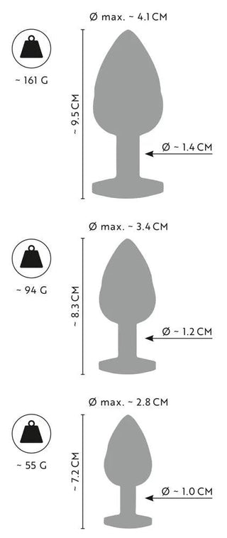 Metall Analplug Set Med Ränder