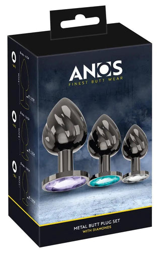 Metall Analplug Set Med Ränder