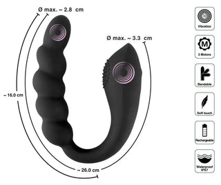 Black Velvets Dubbelvibrator Böjbar