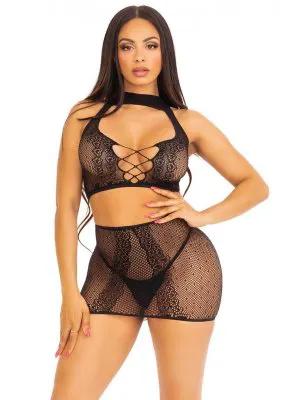 Leg Avenue Halter Set Spets