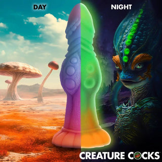 Mörkerlysande Alien Dildo Med Sugkopp