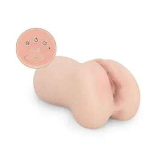 Emma Olsen - Vagina Med Vibrationer är en realistisk beige personlig massageapparat i silikon med Mångsidiga Vibrationslägen och en cirkulär kontrollpanel.
