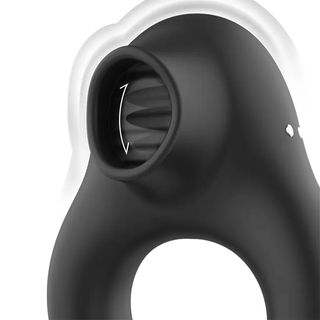 Black Silver Licking Penisring