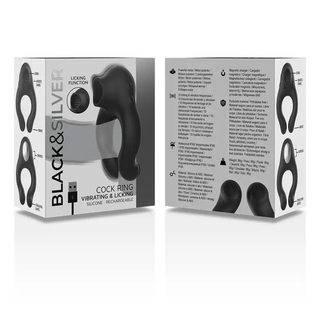 Black Silver Licking Penisring