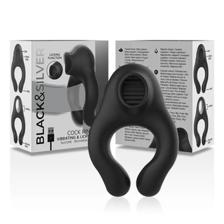 Black Silver Licking Penisring