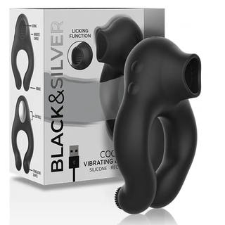 Black Silver Licking Penisring