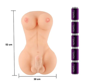 Realistisk Sex docka Med Fast Dildo 19 Cm